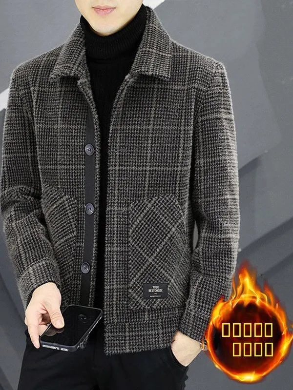 

Элитное мужское шерстяное пальто с отложным воротником, осенне-зимнее, деловое, на меховой подкладке, для мужчин среднего возраста...