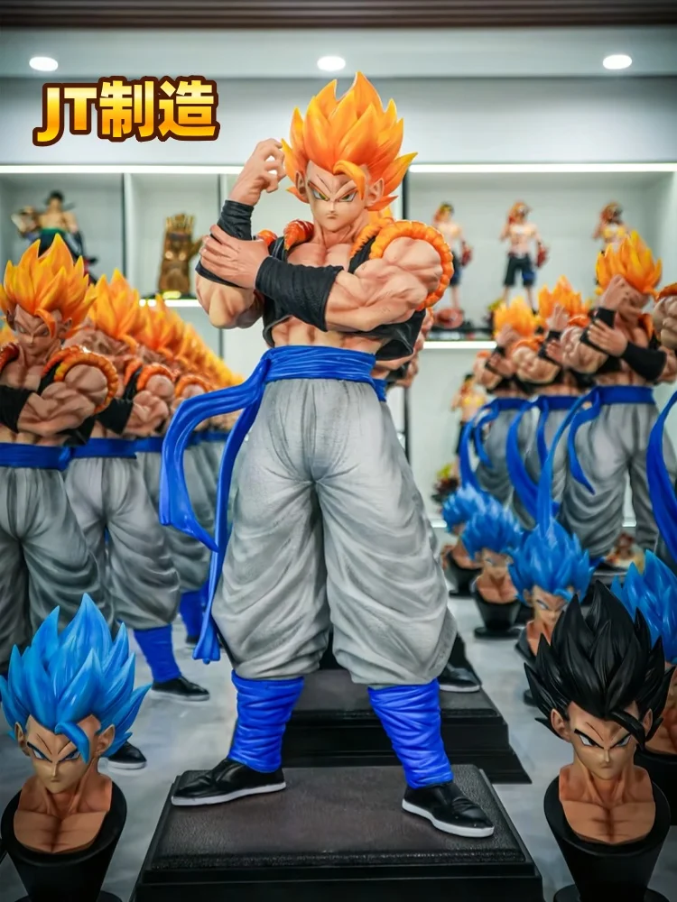 

[Jt] Dragon Ball Anime Toy Gogeta 56cm With Platform High Quality Version Solid Head Carving Figurine Model Ornament Male Gift