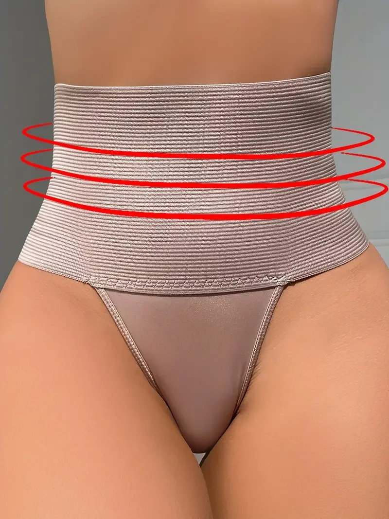 Bragas de Control de cintura alta para mujer, ropa íntima elástica transpirable y cómoda, tangas, lencería y ropa interior