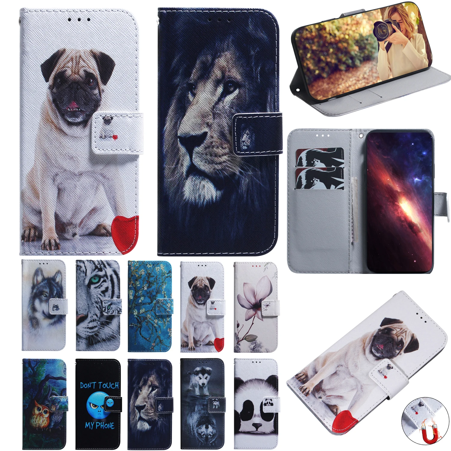 

Stand Flip Wallet Case For Samsung Galaxy A25 A16 5G A23 a22 A22S A14 a15 A13 A12 4g 5G LTE Cartoon Painted Protect Phone Cover