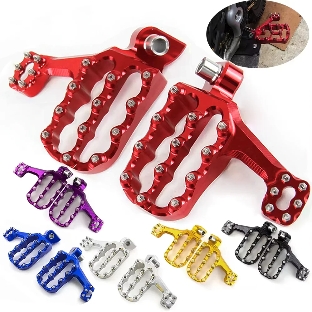 Motorcycle Universal CNC Foot Rests Pegs Motorbike Dirt Pit Bike Footpeg Pedals Off-Road FootRest For Suzuki Yamaha Honda KTM