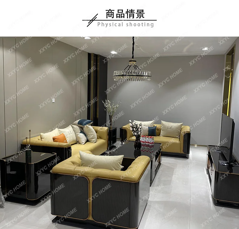 

JJItalian Light Luxury Solid Wood Coffee Table Simple Luxury Living Room Furniture