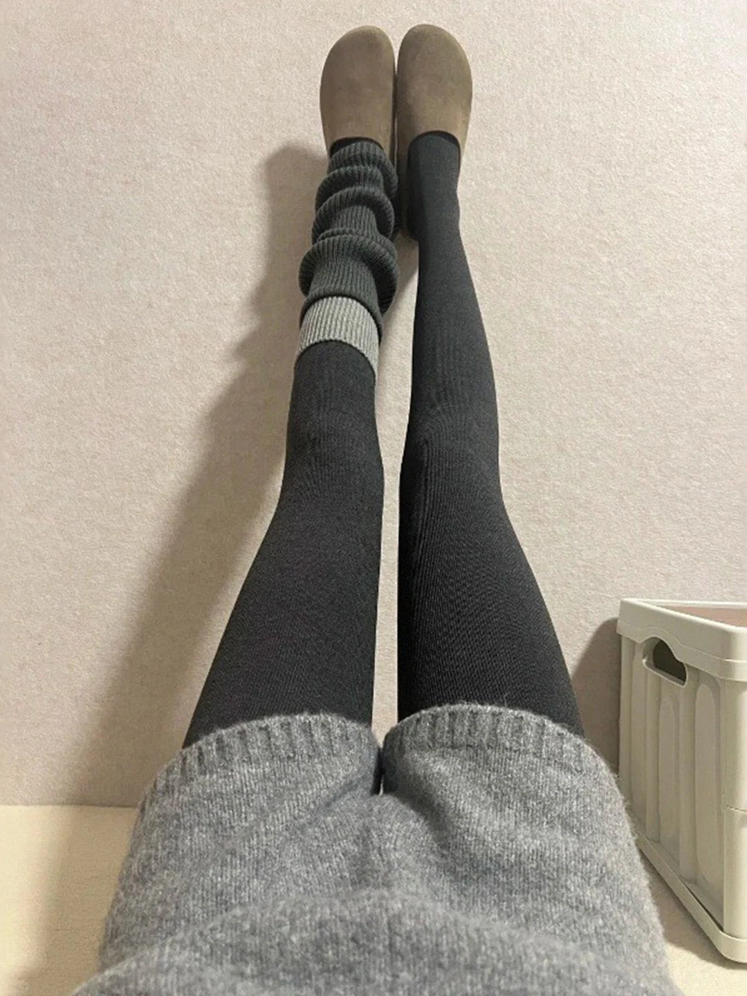 

Утепленные флисовые леггинсы для женщин, осенне-зимняя верхняя одежда, имитирующие эффект голых ног, с высокой талией, утягивающие, вязаные колготки с эластичным поясом