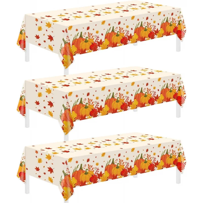 

Thanksgiving Autumn Pumpkin Maple Rectangular Tablecloth Suitable for Family Theme Parties Outdoor Picnic Decoration 24X48IN 1 p