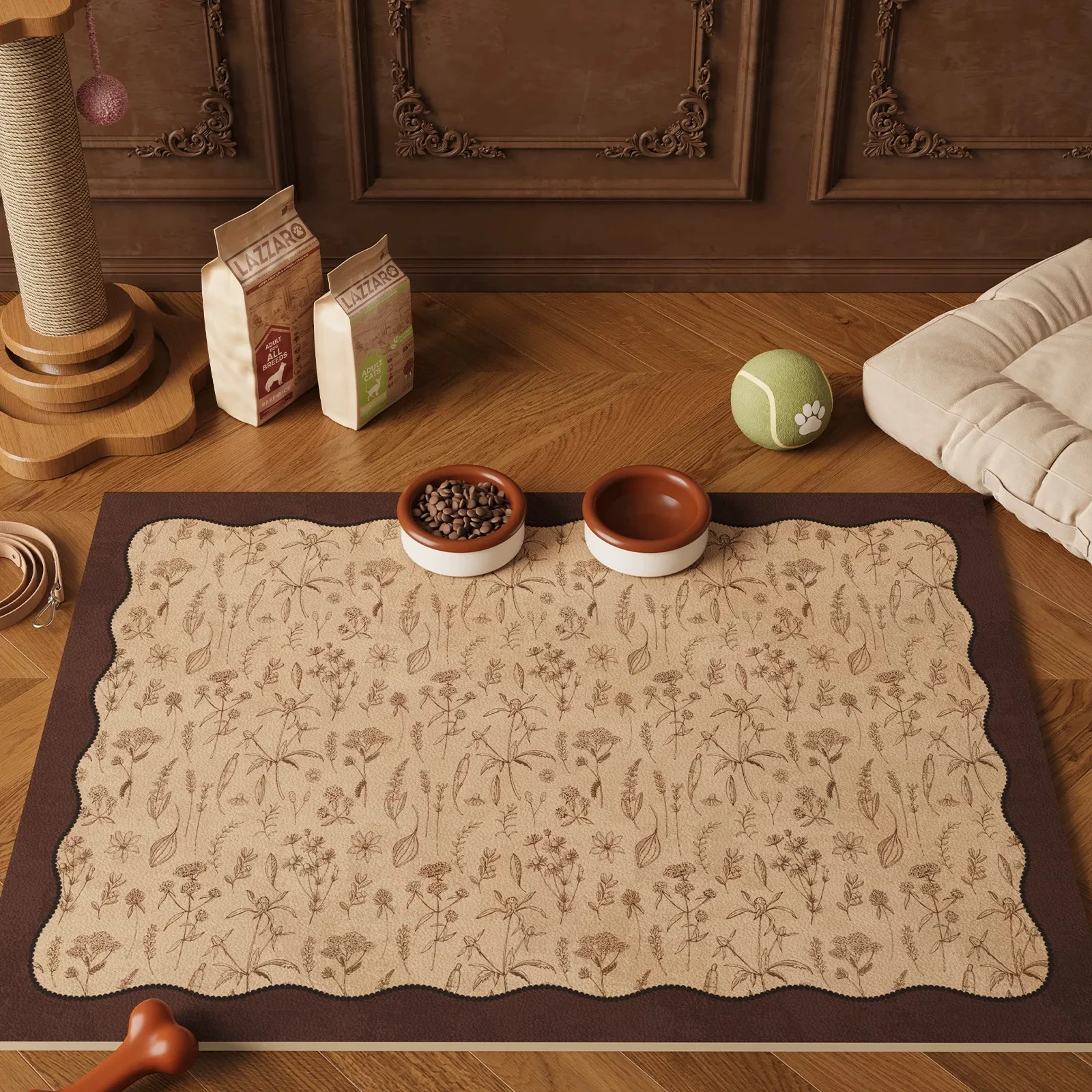 Pet Rugs Feeding Mat PVC Leather Rugs Waterproof Urine-proof Carpet Scrubable Easy Clean Rug Cat Dog Enclosure Floor Mats Tapete