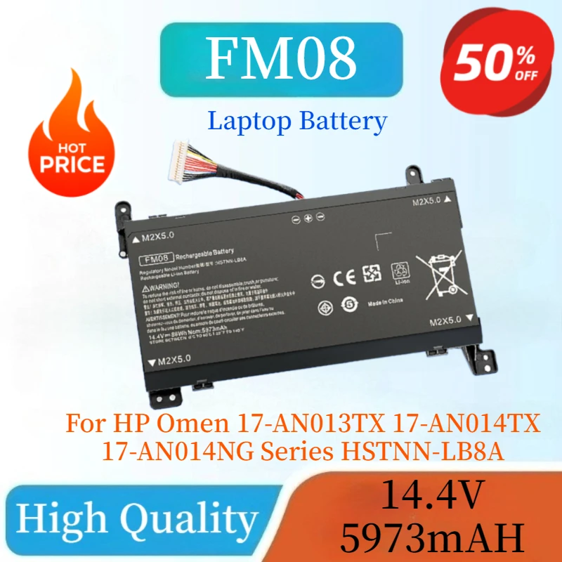 

New FM08 Laptop Battery 14.4V 5973mAh For HP Omen 17-AN013TX 17-AN014TX 17-AN014NG Series HSTNN-LB8A 922752-421 922976-855