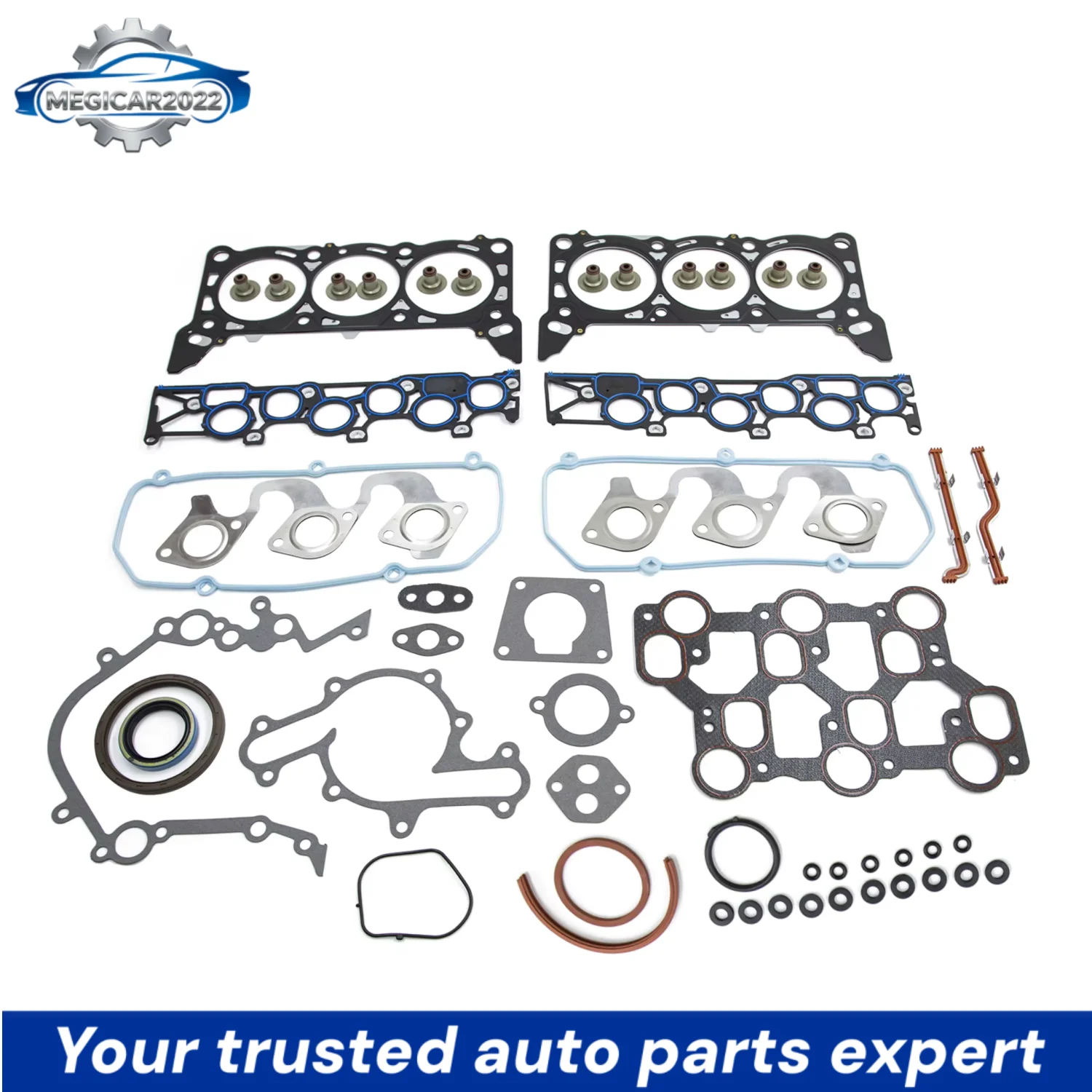 Juego Completo de Juntas para Motor, Compatible con Motores de Gasolina de 3.9 y 4.2 L para Ford F150, F250, Monterey, Freestar 3.9L 4.2L OHV V6 12V 05-08 HGS4129