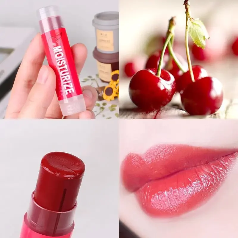 Bálsamo labial com sabor de frutas, hidratante, nutritivo, primer labial, máscara de longa duração, antiaderente, brilho labial, maquiagem, cosméticos