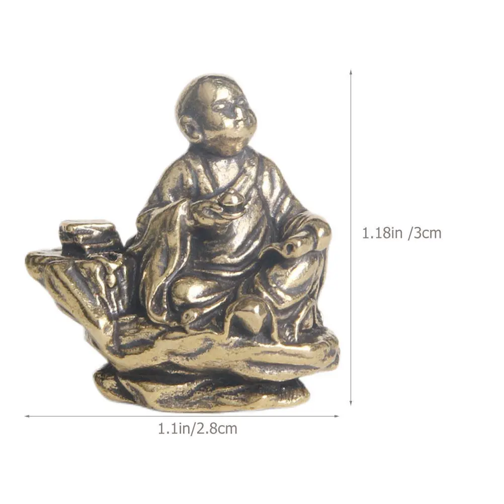 Exquisite Brass Buddha Statue for Desktop Decoration Home Office Buddhist Adornment Zen Theme Religious Ornament Temple Souvenir