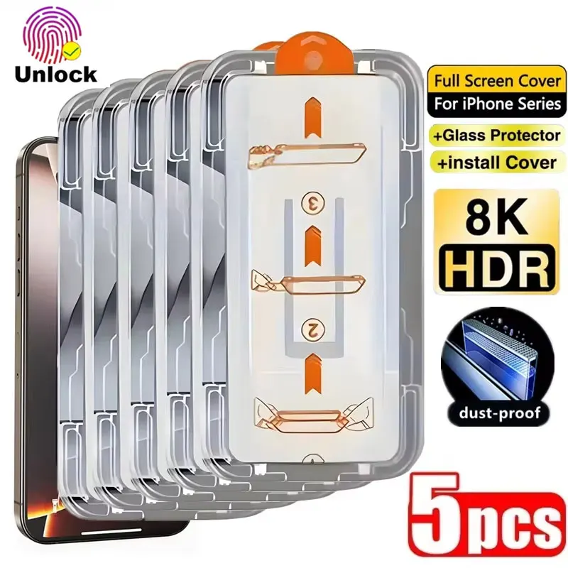 1-5PCS Unlock Screen Screen Protector For Samsung Galaxy S24 Ultra S24 FE Plus  Oleophobic Coating Easy Install Tempered Glass