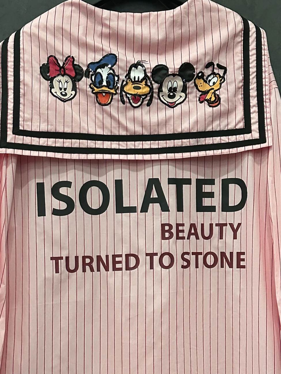 ديزني ميكي الكرتون لطيف البحرية طوق قميص الإبداعية Kawaii الفتيات الربيع والصيف رقيقة عارضة فضفاض معطف فوقي هدية بالجملة