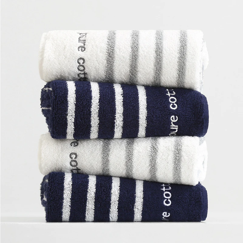 34x74CM Pure Cotton Hand Towel Soft Striped Face Towel Bath Strong Water Absorption Bathroom Towel