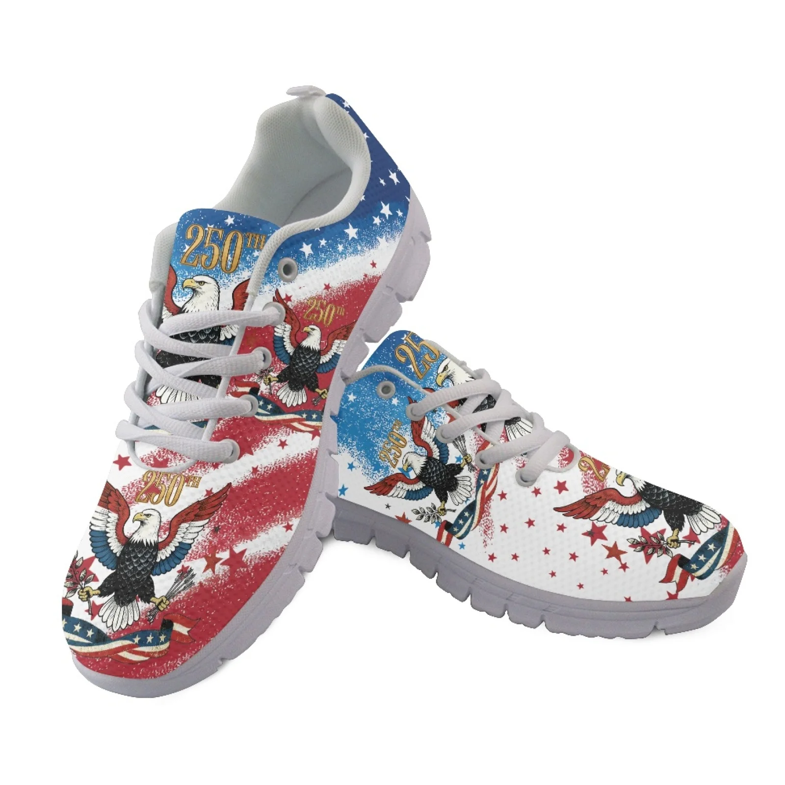 Coloranimal Eagle Design Women Tennis Shoes Flat Casual Men's Hunting Shoes for Running