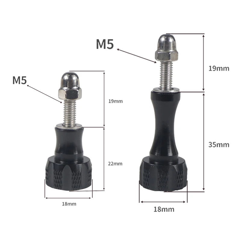 Aluminum Alloy M5 Thumb Knob Bolt Nut Screw CNC Mount for GoPro Hero Action Camera Accessories