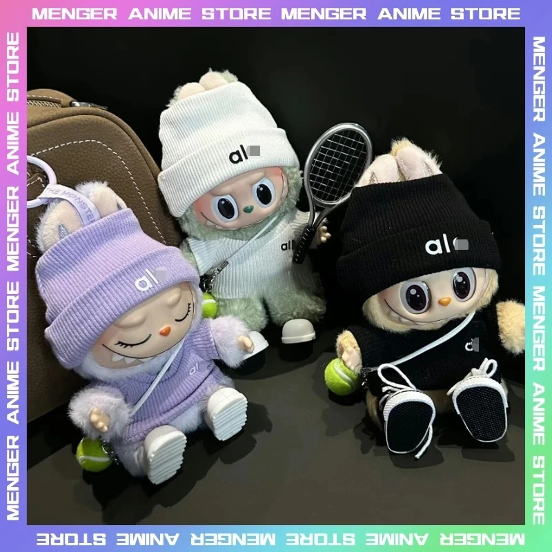 

(Only Clothes for Labubu) Tennis Sport Set Knit Alo Style Outfit Cute Stuffed Fit 1st/2nd/3rd Gen Labubu Doll Accessories Gifts
