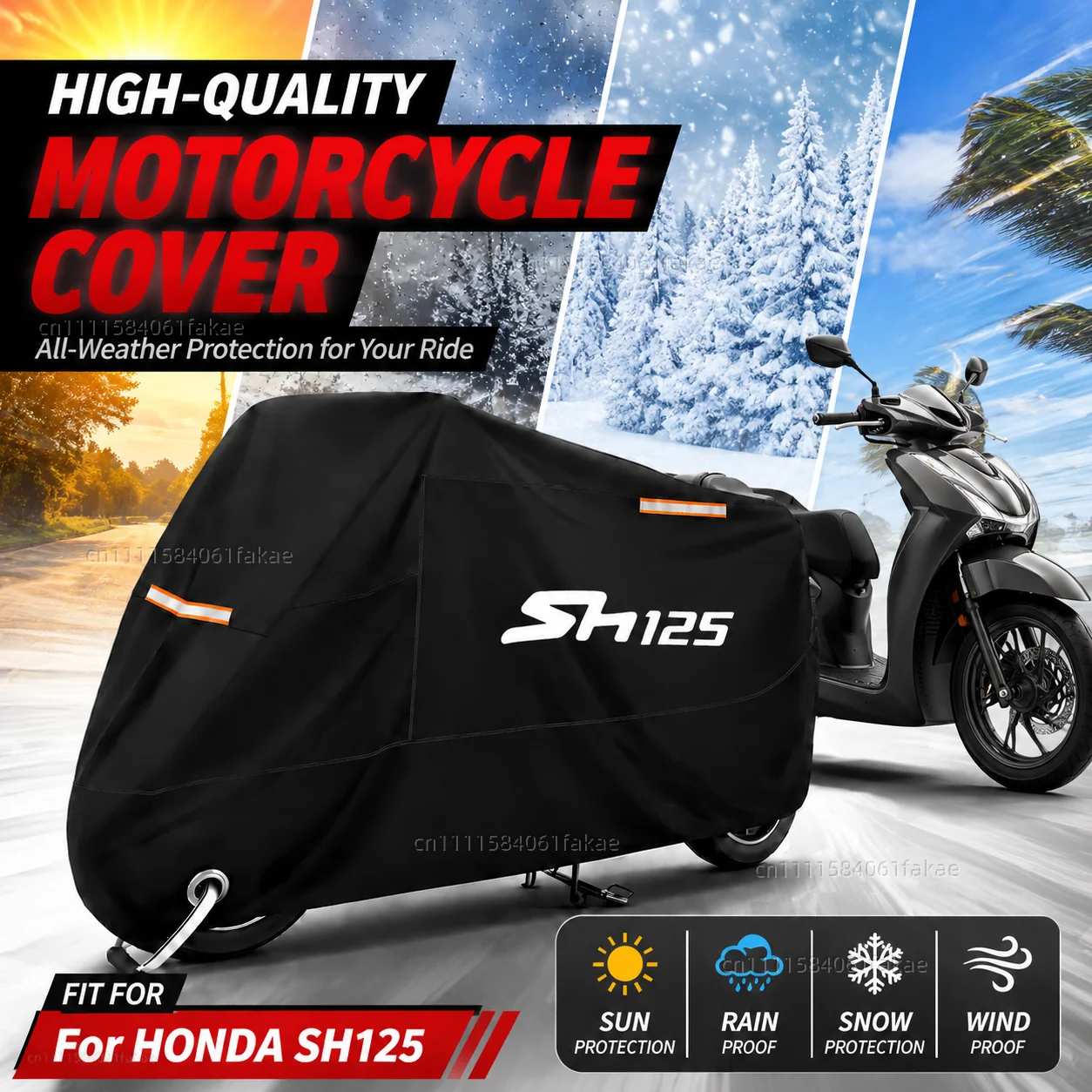Cubierta impermeable para motocicleta, para exteriores, para todas las estaciones, a prueba de polvo, protección UV, cubierta para lluvia para Moto y Scooter, para HONDA SH125 SH125i SH 125 150