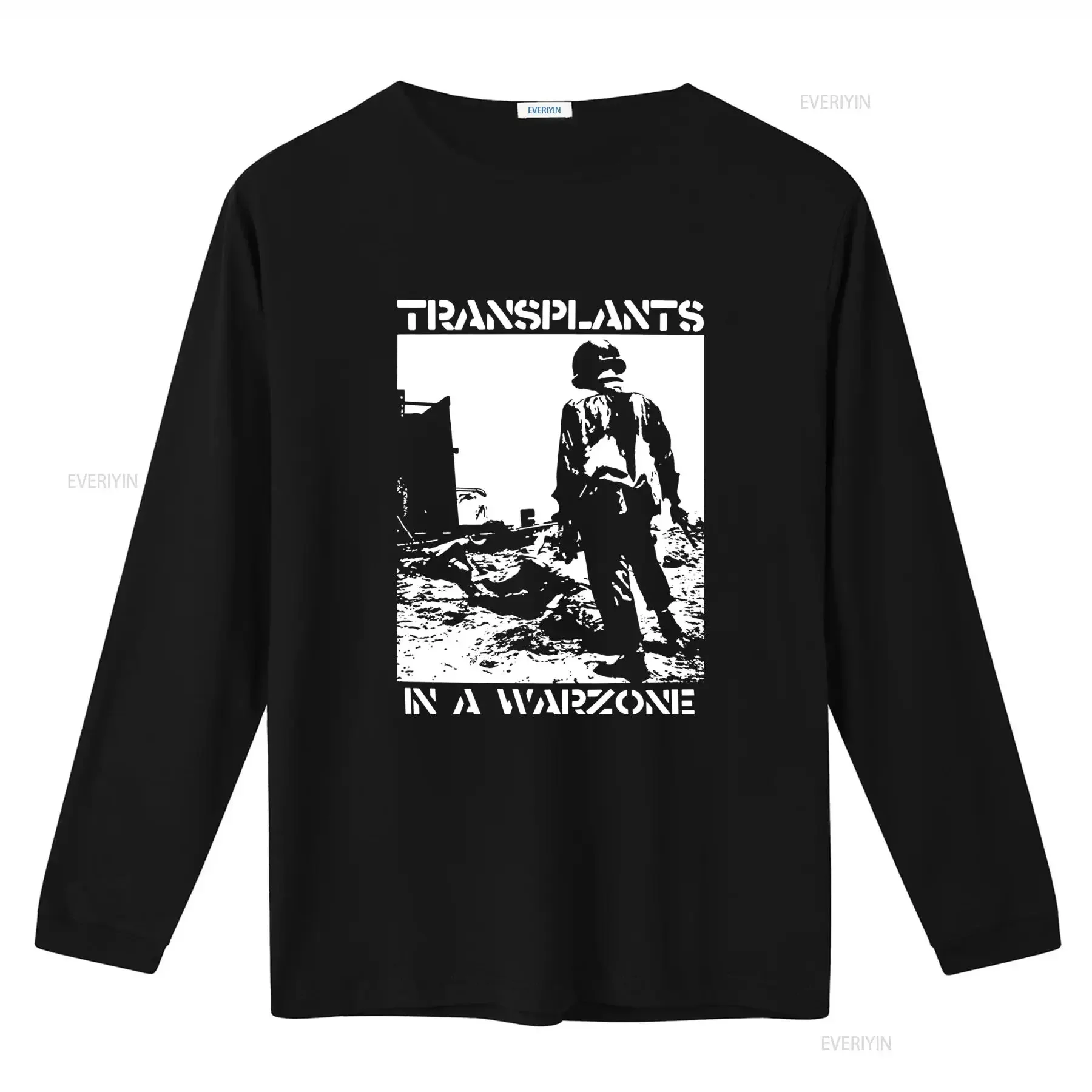 Vtg The TRANSPLANTS Band SOLDIER Cotton Black Full Size T Shirt Warzone Print Retro Style Comfortable Fit vintage Washed