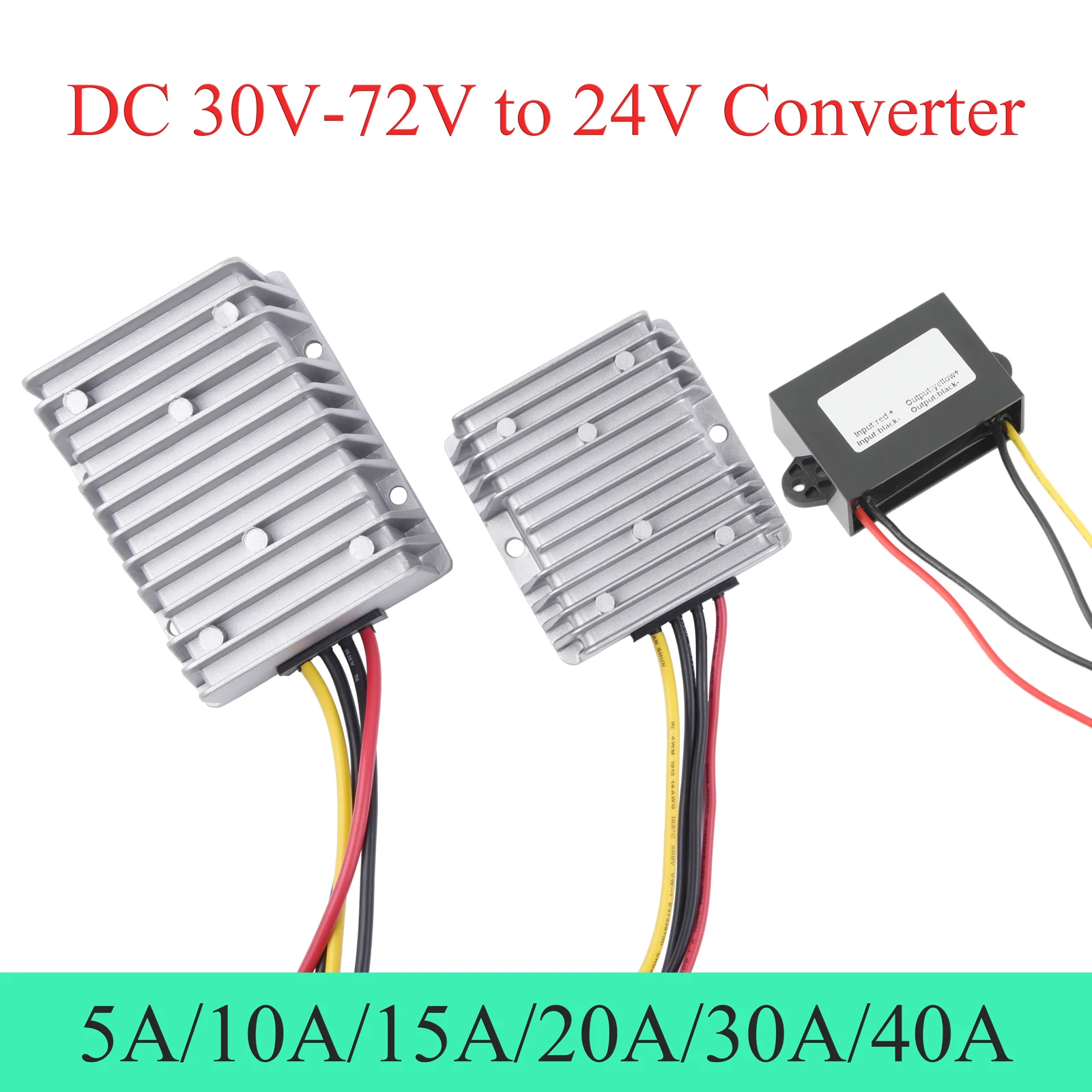 30-72V to 24V DC Converter 5A 10A 15A 20A 30A 40A