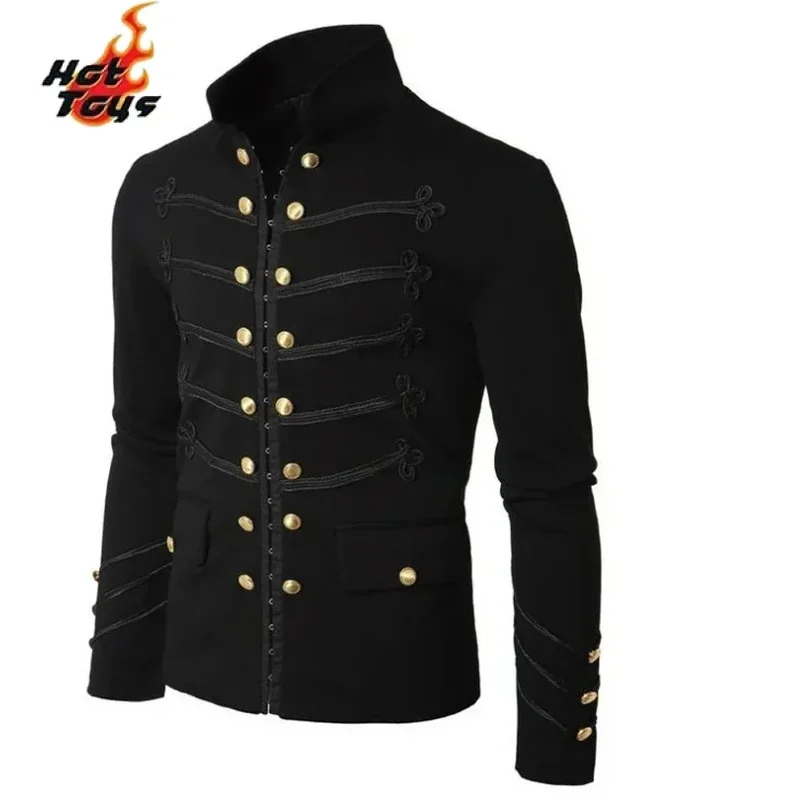 

COSda@ Gothic Victorian Style Zipper Jacket for Adult Men Medieval Christian Knight Coat Solid moCOSda@