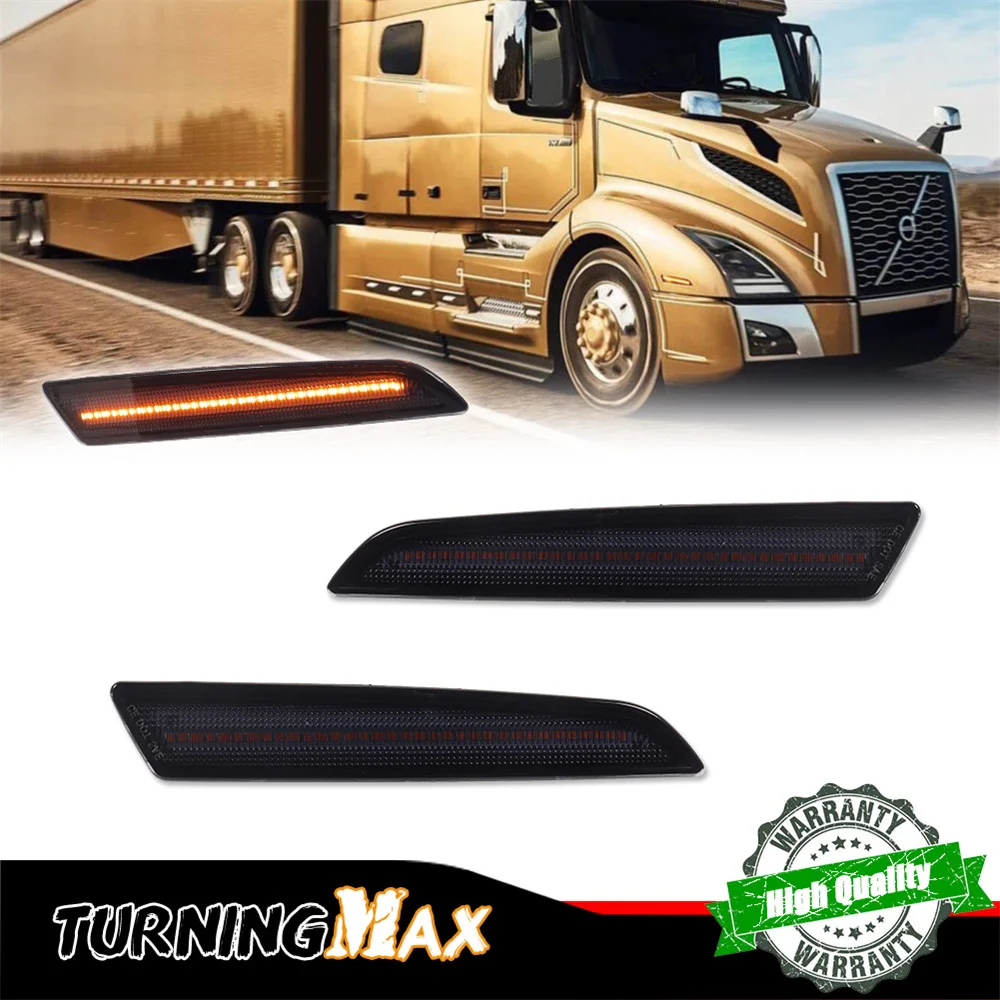 Luces LED de posición lateral para guardabarros delantero de coche, luces de señal de giro, luces de estacionamiento, luces de conducción para Volvo VNL VNR VNX 2018-up