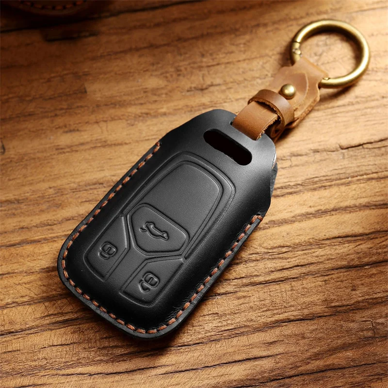 Car Key Case Cover Key Bag For Audi a1 a3 8v a4 b9 a5 a6 c7 q3 q5 q7 tt Holder Shell Auto Keychain Protect Set Accessories