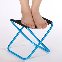 Mini tabouret de pique-nique pliant portable, chaise de pêche, meubles ultralégers, alliage, épais, extérieur, délit, camping, rangement, 150kg