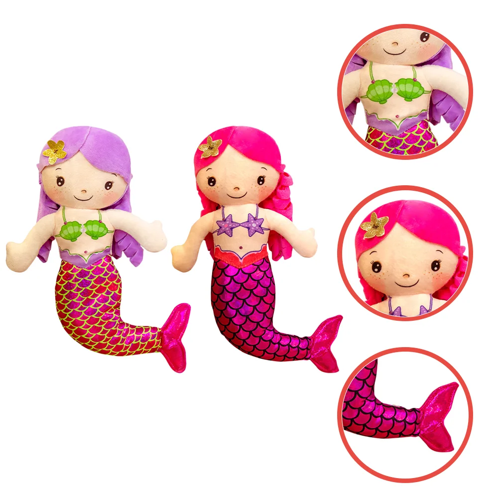 

2pcs Stuffed Mermaid Dolls Girls Mermaid Toys Decorative Mermaid Ornaments small mermaid mermaid toys for girls