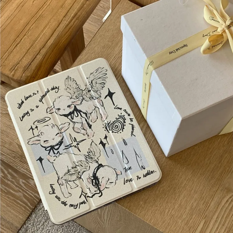 Cartoon Sheep for IPad Air 13 Air11 Inch 2024 2025 IPad Pro11 12.9 13 Ipad 5th-10th A16 11th 10.2 9.7 Mini 6 7 Air 2 3 4 5 Cover