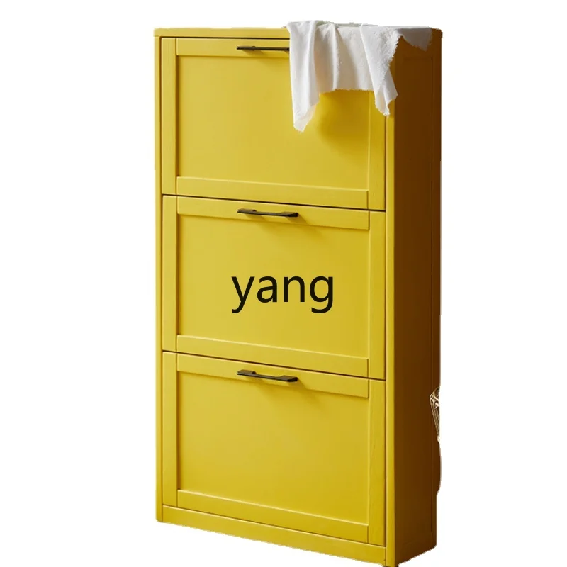 Yhl Thin Entry Entrance Cabinet Solid Wood Ultra-Thin Shoe Cabinet Home Doorway against the Wall