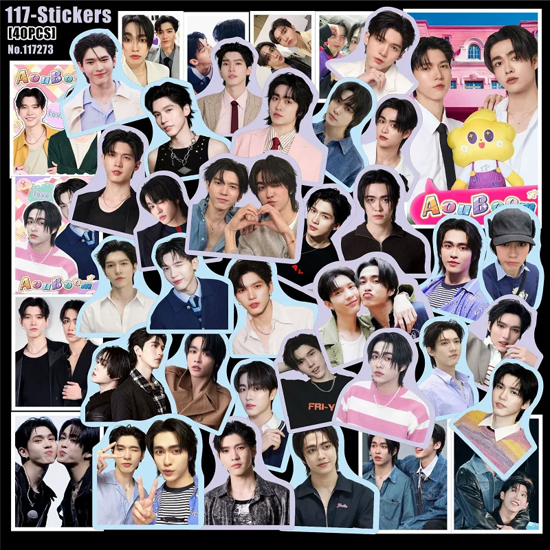 40Pcs/Set Thai BL JimmySea Forcebook Waterproof Stickers Actor Character Decal Pack DIY Decor for Laptop Phone Notebook Fans﻿