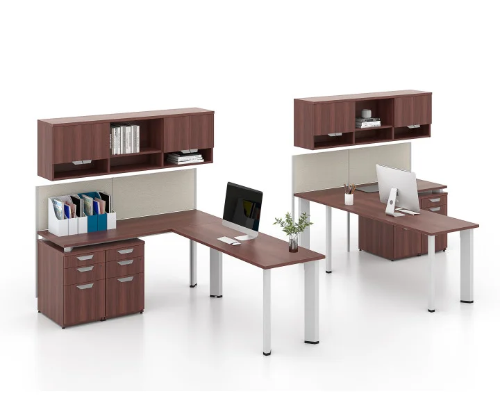 

Office Cubicle Partition Workstation for Secretary's Office Partition with Storage Cabinets Dividing Workspaces