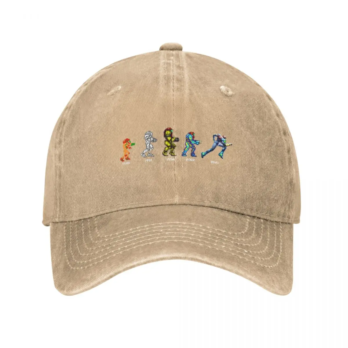 Cute Dread Samus Evolution Personalized Retro Denim Washed Baseball Caps Women Cowboy Golf Hat Rock Womens Trucker Cap