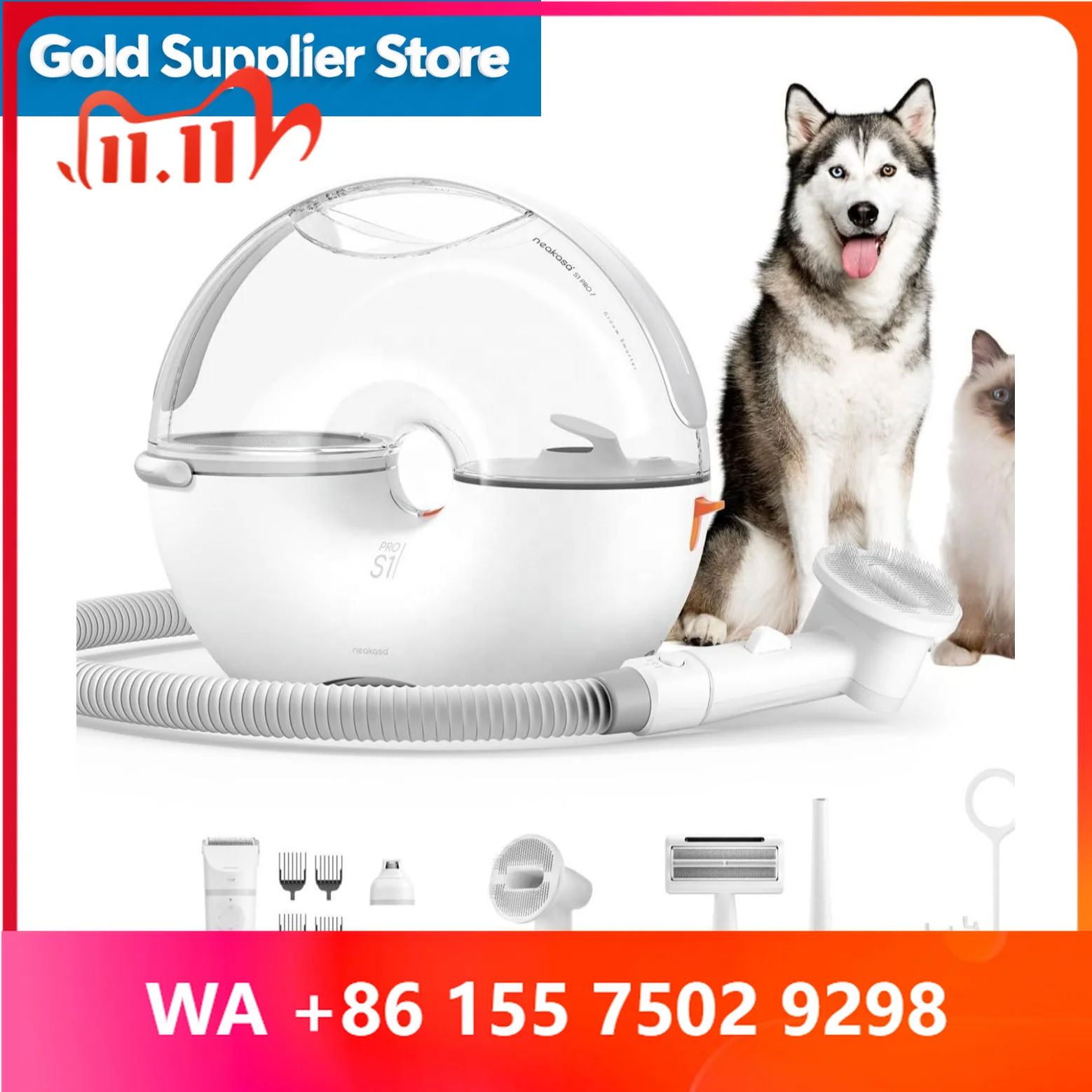 Best Seller Professional Pet Grooming acuum 8 in 1 Dog Grooming Kit 3L Large Capacity Dog acuum for Grooming Hair
