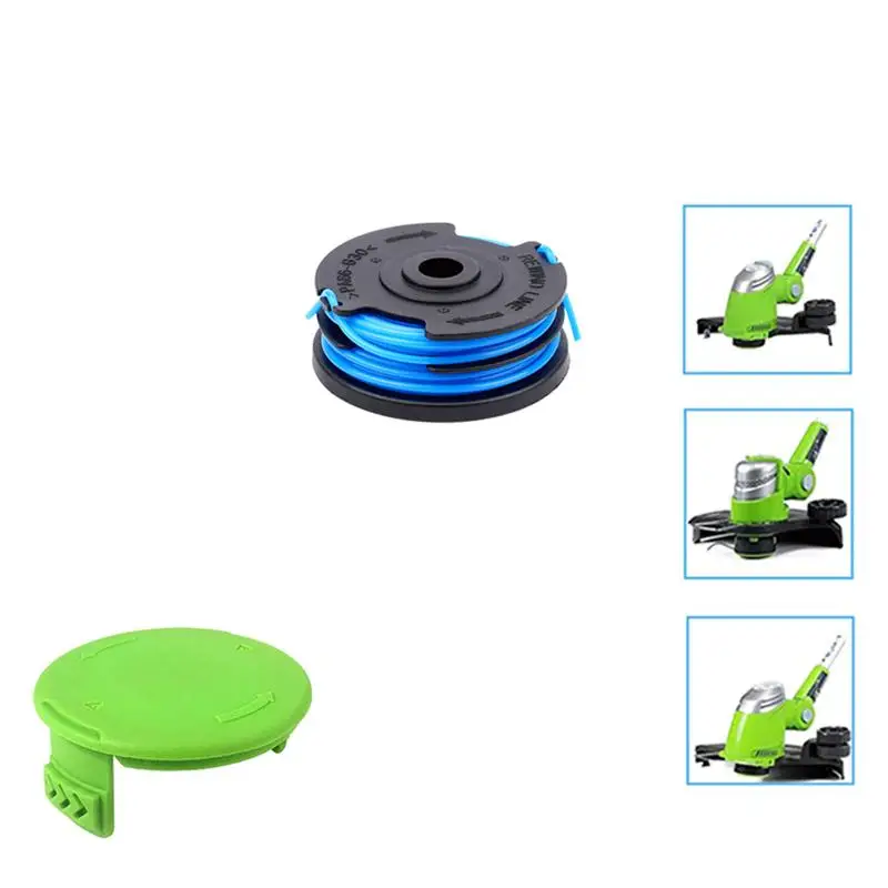 Grass String Trimmer Spools String Trimmer Cap Cover Set String Lawn Mower Refill Grass Trimmer Nylon Spool For Gardening Helper