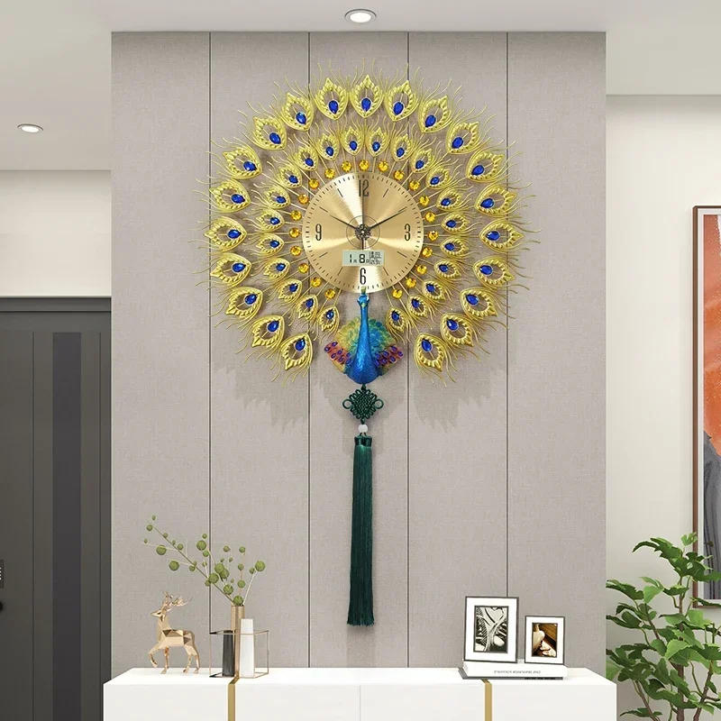 Peacock Minimalist Wall Clocks Nordic Restaurant Design Fashion Aesthetic Wall Watch Art Mural Horloge Murale Home Decoration