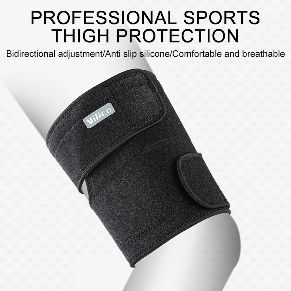 1Pcs Thigh Brace Support Hamstring Wrap Compression Sleeves Trimmer Pulled Hamstring Muscle Sprains Strains Quadriceps Men Women