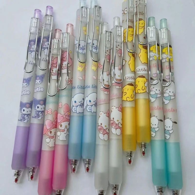 6 pcs/lot Sanrio Kuromi Melody Kitty Press Gel Pen Cute 0.5mm Black Ink Neutral Pens Promotional Gift Office School Supplies