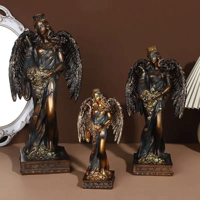 Greek Fortune Muse Resin Crafts Ornament Angel Sculpture Handmade Home Accessories Desk Decoration Living Room Decorations