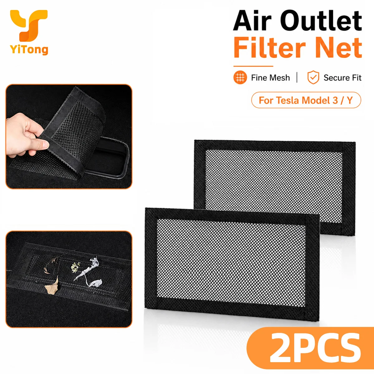 Yitong 2PCS Under Seat Air Vent Mesh Cover Air Outlet Filter Net Dustproof Vent Grille Protector For Tesla Model 3/Y Accessories