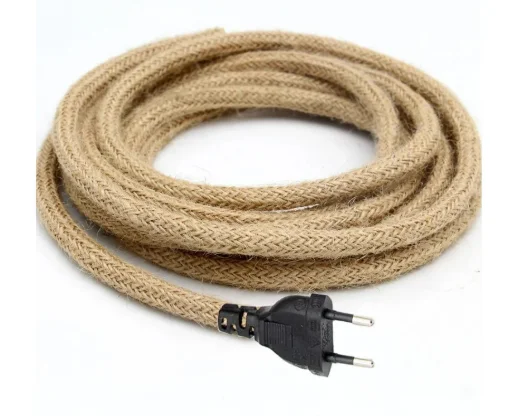 EU Plug Netsnoer Vintage Hennep Koord 2Meter 3Meter Convered Met AAN/UIT Schakelaar Voor Retro hanglamp Ontwerp Verlichting Decor