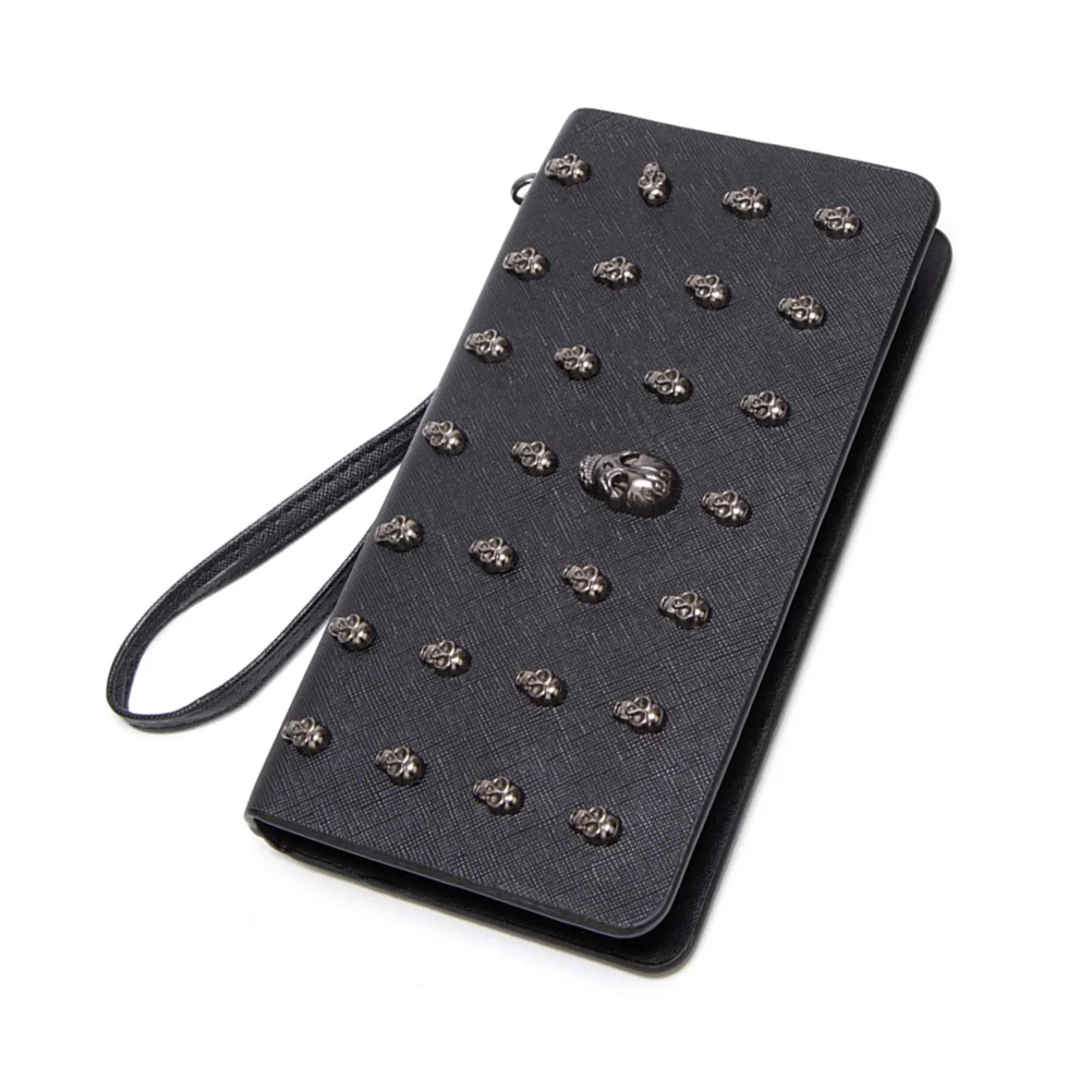 محفظة نسائية طويلة بسحاب، سعة كبيرة، حامل عملات معدنية للبطاقات النقدية، حقيبة يد متعددة البطاقات، سوداء أنيقة