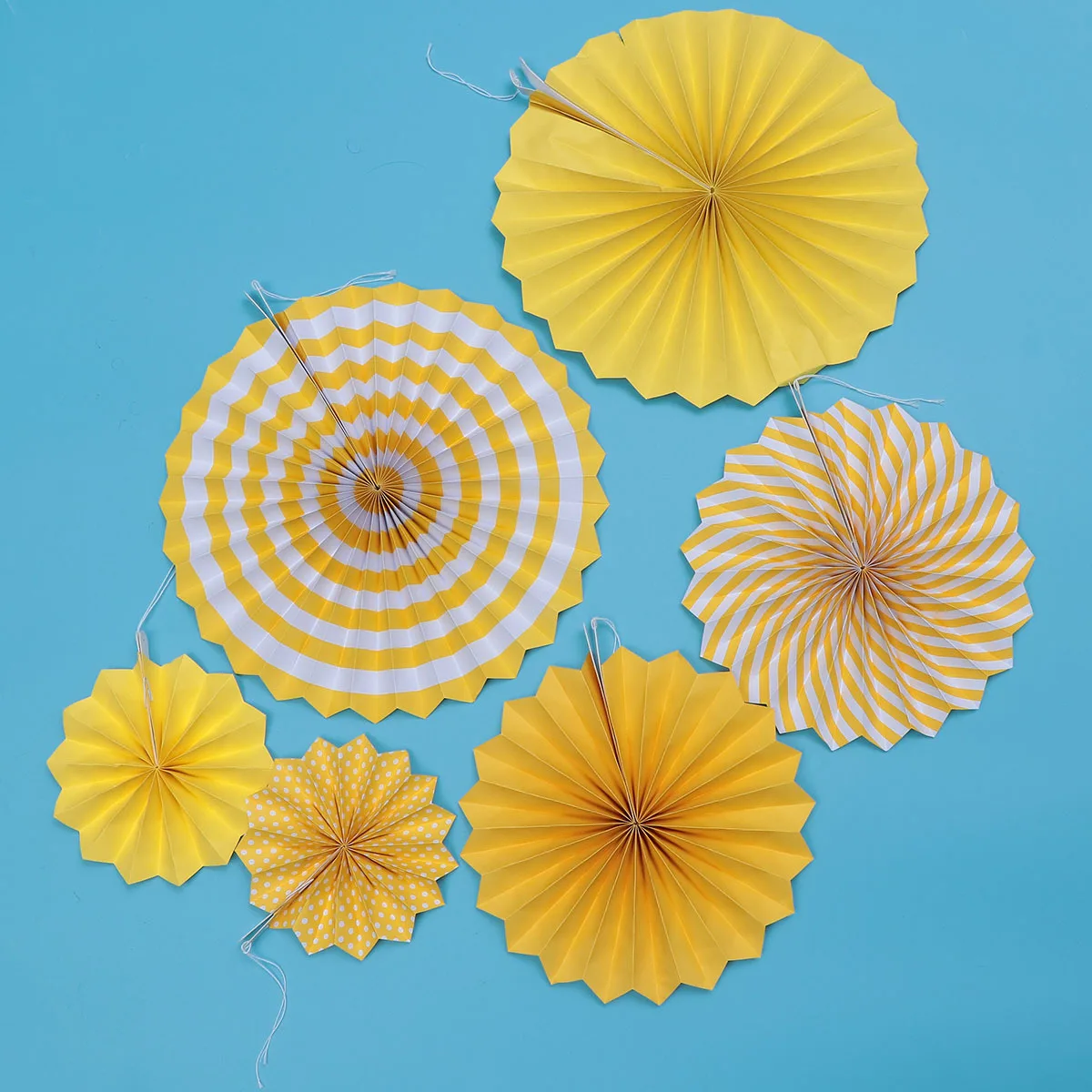 12 stücke Papier Fan Ball Hängen Dekor Runde Mode Fans Für Hochzeit Geburtstag Party Dekoration Set Gelb Rosa