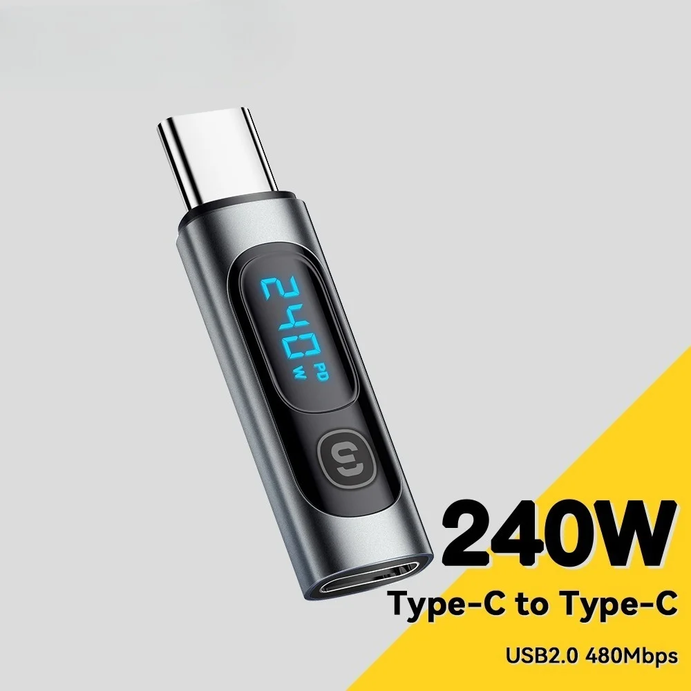 PD to USB C 240W OTG Adapter Fast Charging with Digital Display 480Mbps Data Transfer OTG Connector for iPhone Macbook Samsung