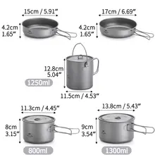 Titanium Camping Cookware Set with Foldable Pan #3
