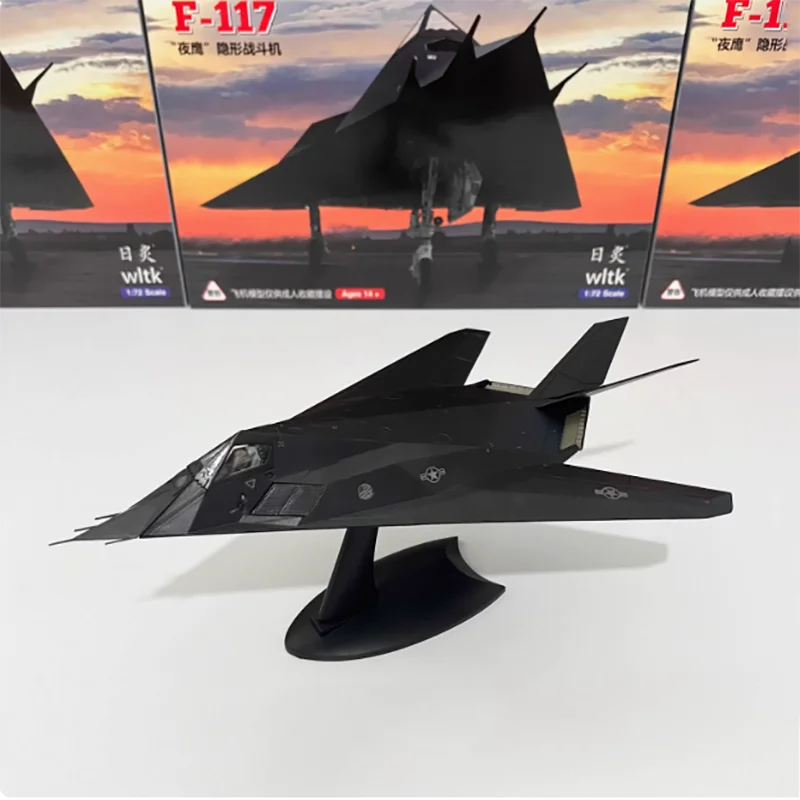 WLTK 1/72 F117 F-117 Nighthawk Stealth Fighter Alloy Aircraft Military Aviation Model Collection Display Boutique Decoration