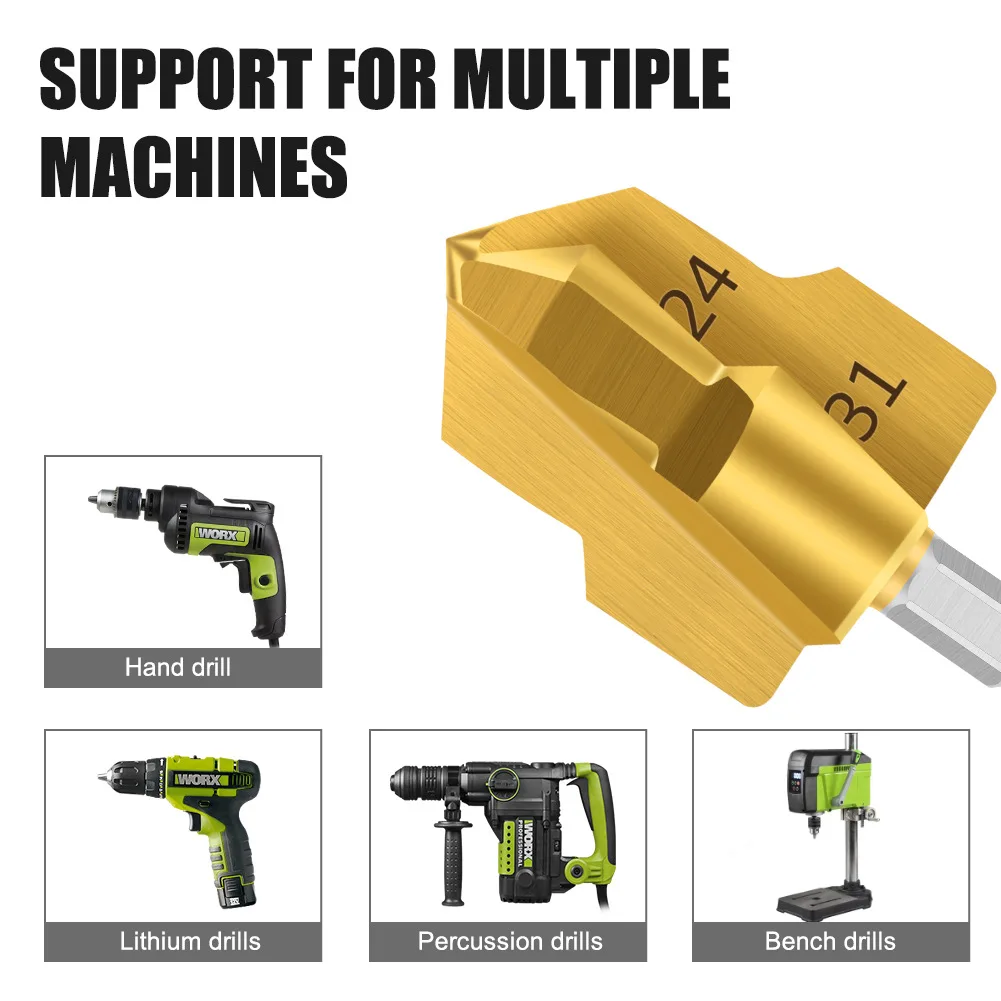 1 Pcs PPR Lifting Stepped Drill Bit Hexagon Shank Water Pipe Connection Tool 20/25/32mm Full Open Process