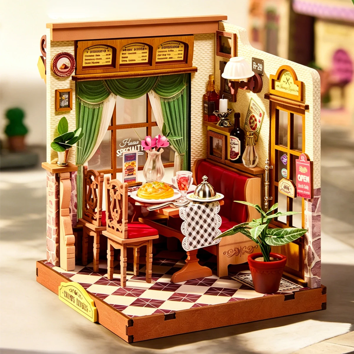 

Fangcun DIY Miniature House 3D Puzzle Kit - Wooden Assembly Craft Model, Tiny Room Decor Gift for Girls Women
