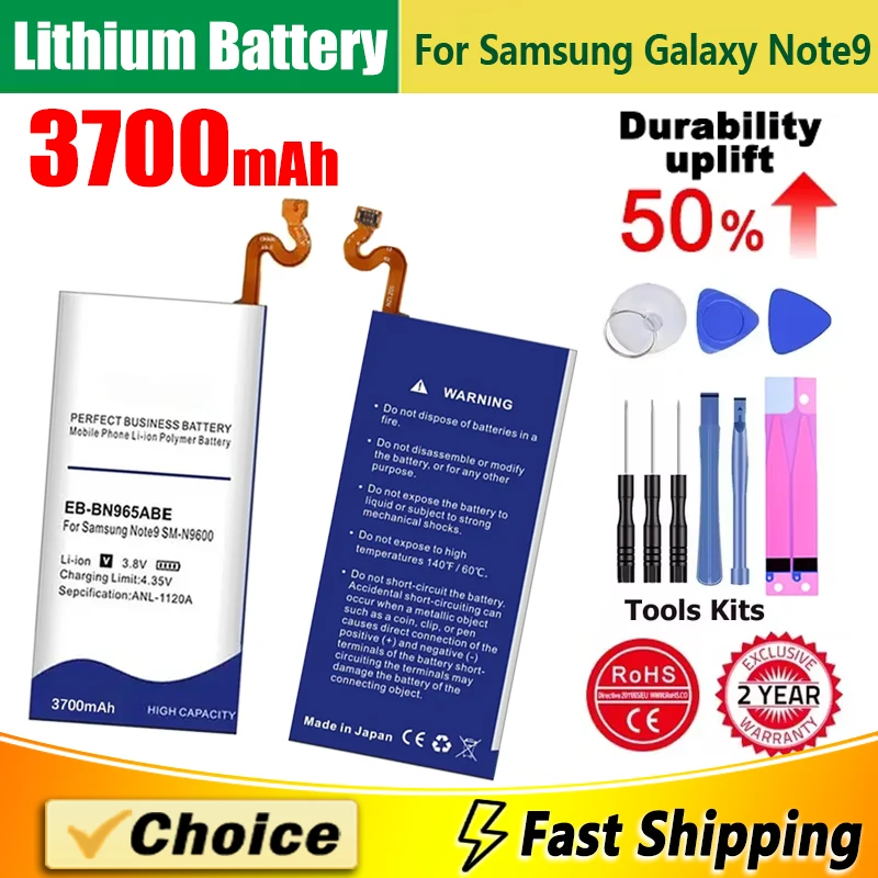 3700mAh Brand New Replacement Phone Lithium Battery+Tool For Samsung Galaxy Note9 Note 9 EB-BN965ABE N9600 SM-N9600 SM-N960F