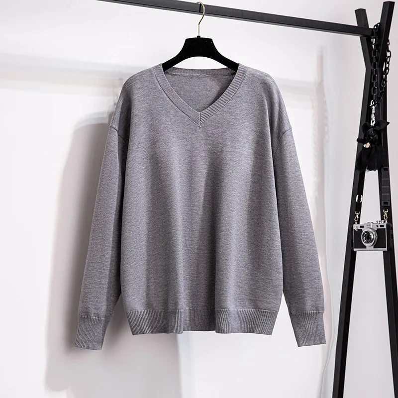 

Winter 2022 Bust 150/160cm Big Size Women Clothing Large Pullover Thickened V-neck Bottoming Sweaters Suéter Grande 100/175kg