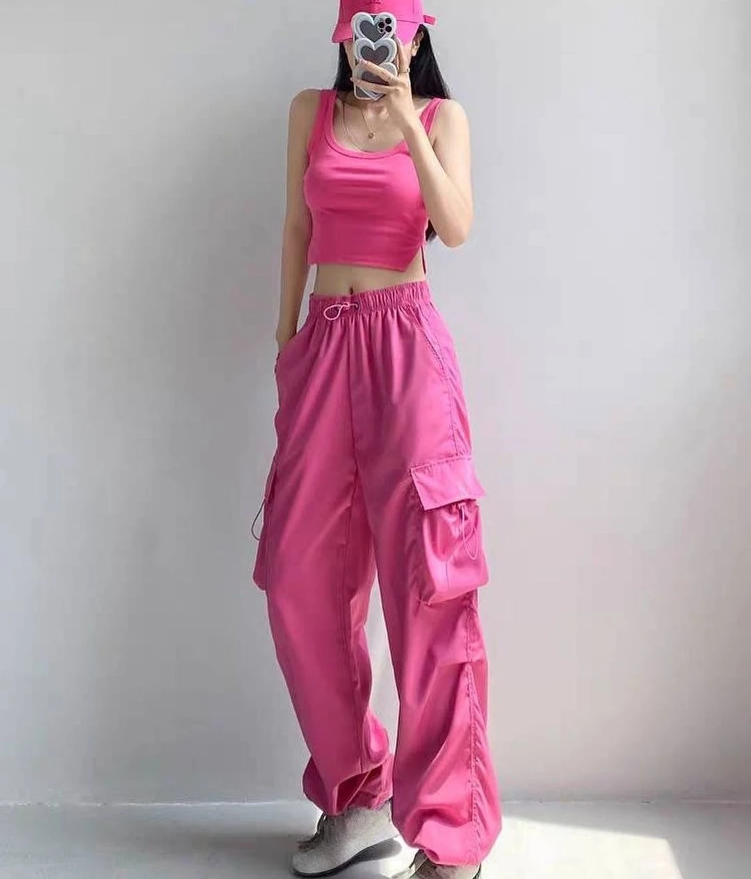Men Baggy Cargo Pants Solid Color Cargo Pants Loose Fit Jogger Trousers With Side Pockets For Street Outdoor Sports Pants